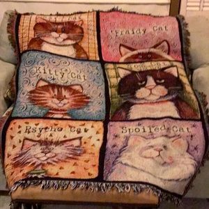 Blanket throw. Multiple colors with black trimming